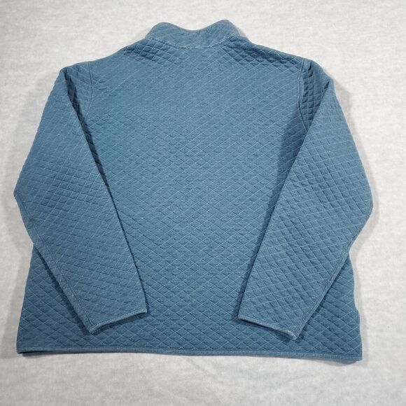 Eddie Bauer Sweater Mens 2XL Blue Quilted Fortify Single Pocket 1/4 Zip Pullover - Picture 8 of 9